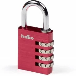 Habo Hengelås Med Kode 203-40 Rød Aluminium