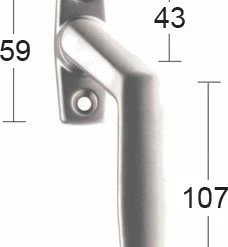 HABO Espagnolettvrider 2162 Høyre Krom